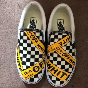 Checkerboard slip on vans